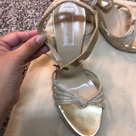 Michael Kors Strappy Golden wedges💕🌸 - Picture 3 of 8